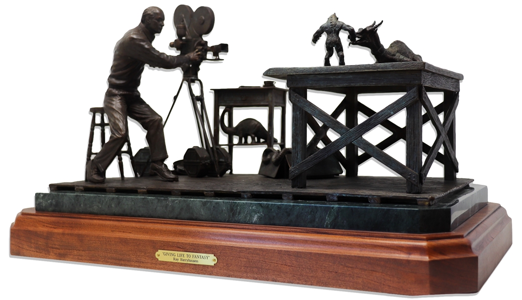 Ray Harryhausen Original Bronze Sculpture -- One of 12 in His Limited Edition Self-Portrait Entitled ''Giving Life to Fantasy''